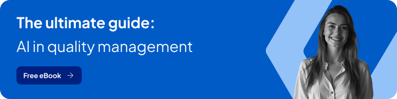 Banner to the ebook about The ultimate guide: AI in quality management